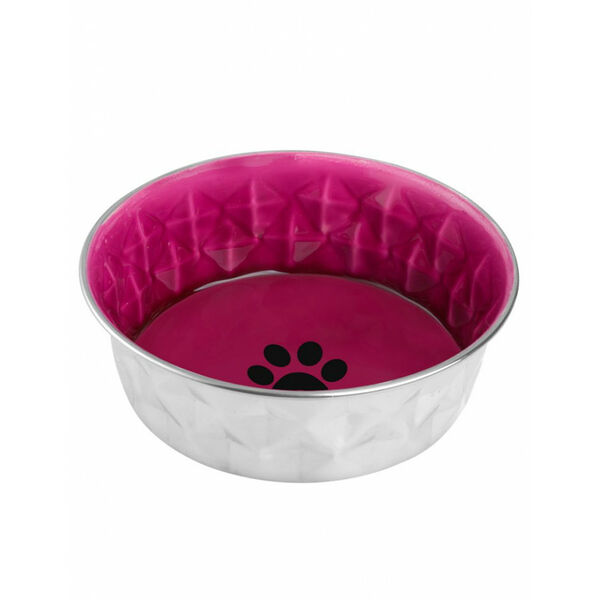 Миска металлическая Mr. Kranch Daimond с керамическим покрытием, нескользящее основание, пурпурная 400 мл