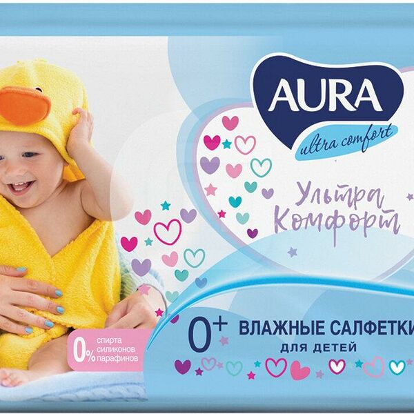 Салфетки влажные Aura Ultra Comfort детские