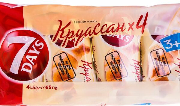 Круассан 7 Days с кремом какао, 4х65г