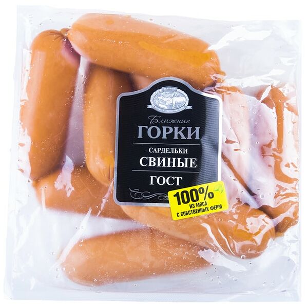 Сардельки Ближние горки Свиные 0.9-1.1кг