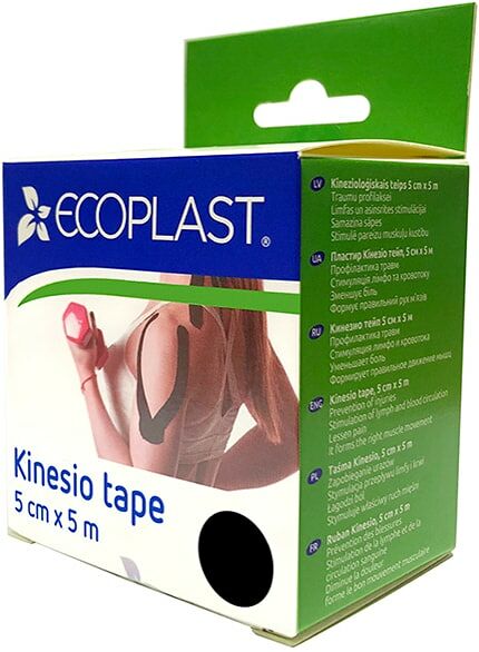 Кинезио тейп Ecoplast 5 см х 5 м чёрный