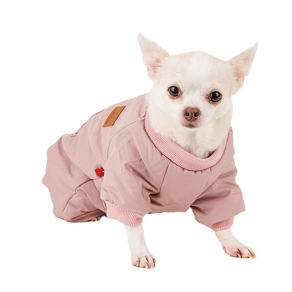 Комбинезон на молнии для собак Petmax S розовый (девочка)