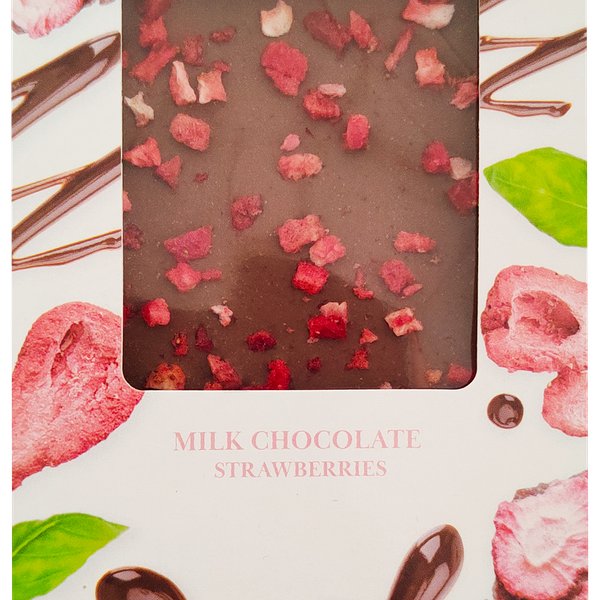 Шоколад молочный А&А Demidoff с доблением кусочков сушеной клубники, 90г