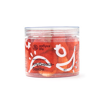Чипсы ягодные «Клубника-банан» сублимированные без сахара, «Азбука Life», 30 г, Россия