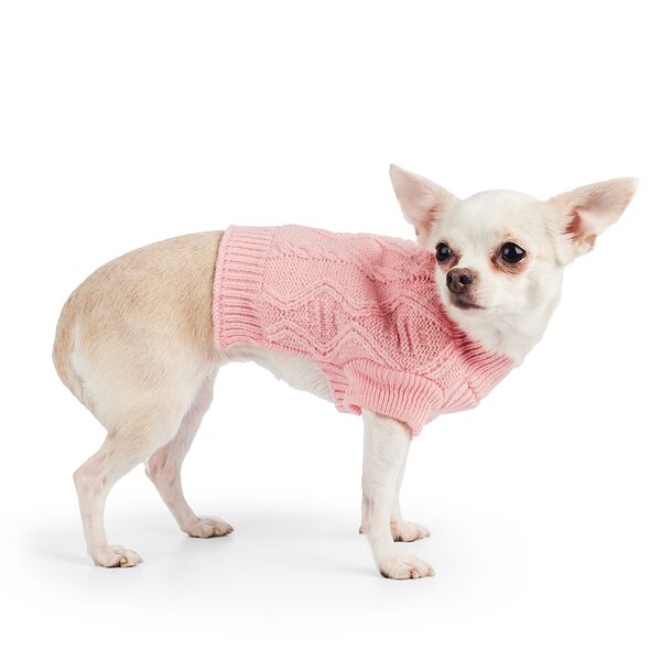Свитер вязаный для собак 55см 4XL розовый (унисекс)