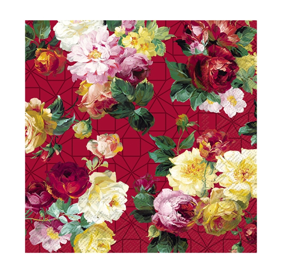 

Салфетки бумажные IHR Vintage Rose 3 слоя 33 х 33 см 20 шт.
