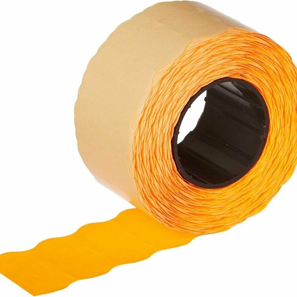 Этикет-лента 26х12 оранж волна 1000шт/рул 10рул/уп