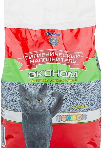 Наполнитель для кошачьего туалета Барсик Эконом впитывающий 4.54л