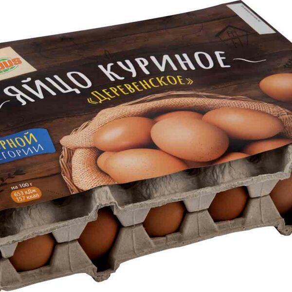 Яйцо куриное Глобус Деревенское отборной категории С0, 30 шт.