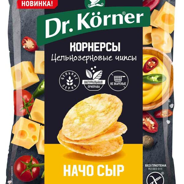 Чипсы Dr.Korner кукурузно-рисовые с сыром начо 50 г