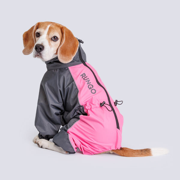 Дождевик для бигля, 45x68x39 см, розовый (девочка)
