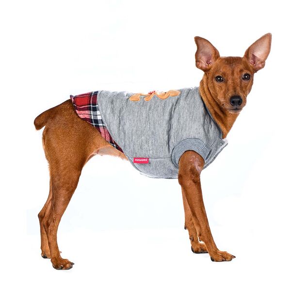 Толстовка для собак 2XL серый (унисекс)