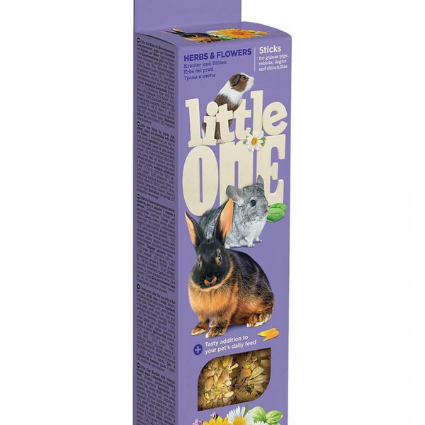 Палочки для морских свинок, кроликов и шиншилл LITTLE ONE с травами и цветами, 110 г