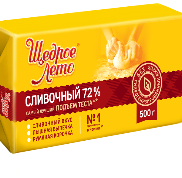 Маргарин Щедрое Лето сливочный 72%