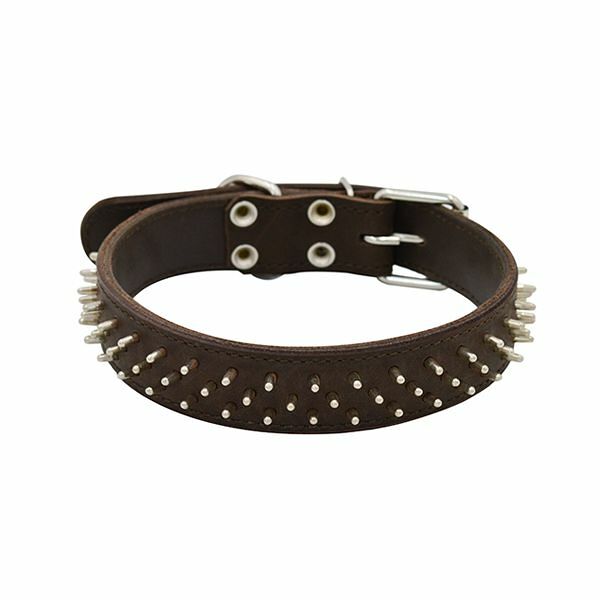 Ошейник для собак ZOOEXPRESS Ёж 2сл 36мм 60см коричневый