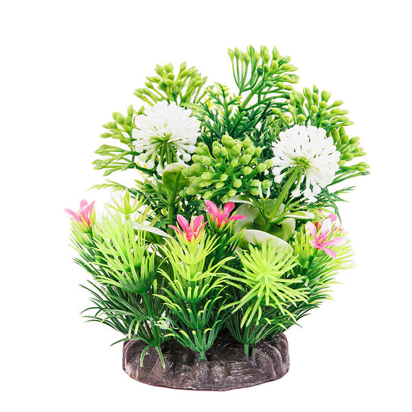 Композиция искусственных растений для аквариума 094 белая 8,5x6 см