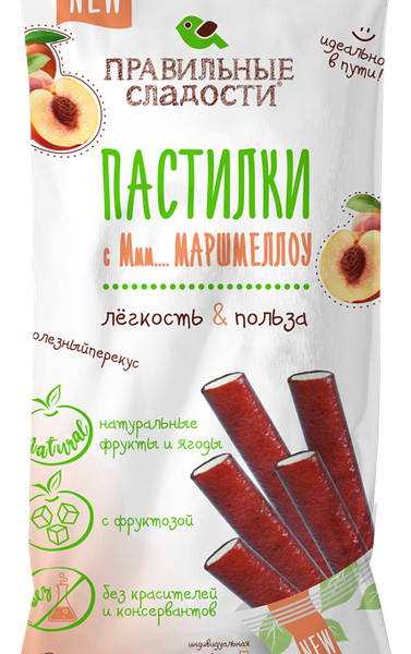 Пастилки с маршмеллоу КФ ПЕРМСКАЯ Правильные сладости Сочный персик