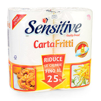 Полотенца бумажные Sensitive Cartafritti 3 слоя, 2 шт.