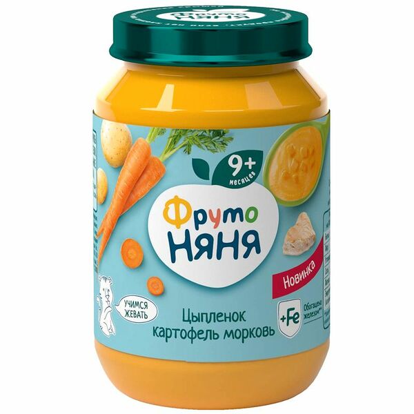 Мясное пюре Фрутоняня цыпленок-картофель-морковь
