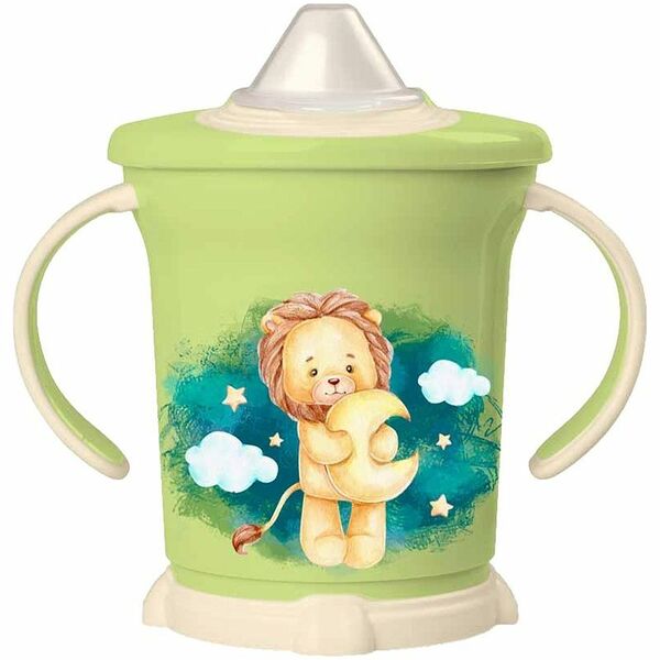 Поильник Пластишка с ручками и декором, 270мл