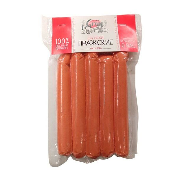 Продукт растит Сосиски Dr Grün Пражские 300г