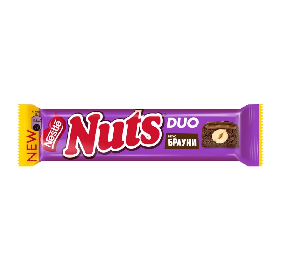 

Батончик Nuts Duo шоколадный с фундуком и брауни 60 г
