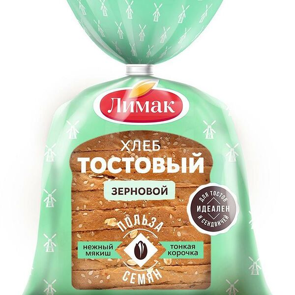 Хлеб Лимак тостовый зерновой в нарезке