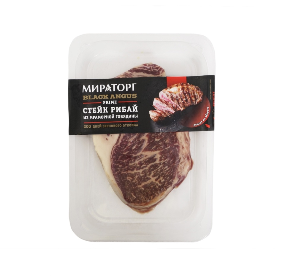 

Стейк Мираторг Black Angus Рибай из мраморной говядины 390 г