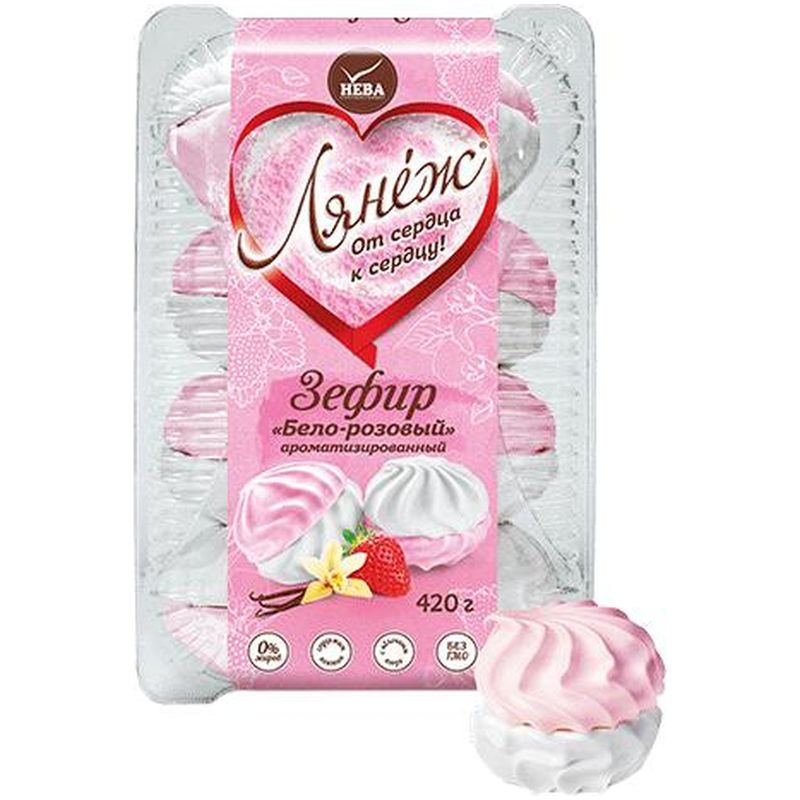 

Зефир Нева Лянеж бело-розовый, 420г