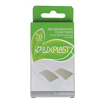 

Пластырь Luxplast с Серебром на полиуретановой основе прозрачный Young chemical Co., Ltd 20шт Южная Корея
