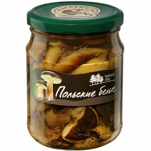 Грибы Таёжный сбор Польские белые маринованные резаные, 500г