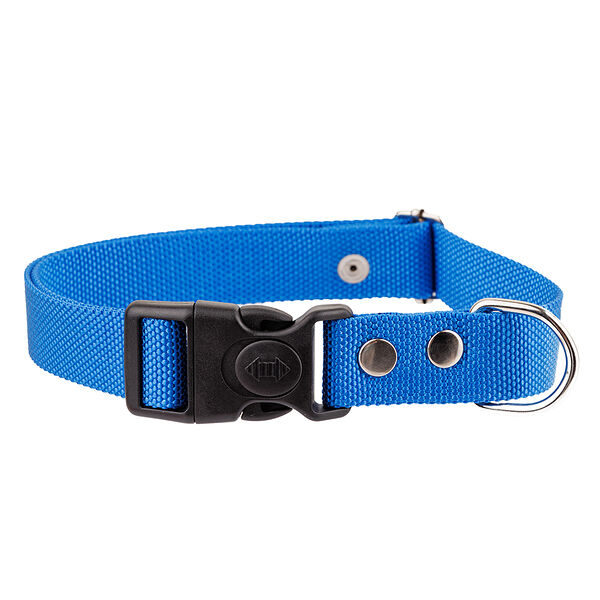 Ошейник нейлон М многоразмерный с фиксатором 20 28-45 см голубой
