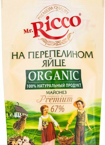 Майонез Mr. Ricco на перепелином яйце 67%, 220мл