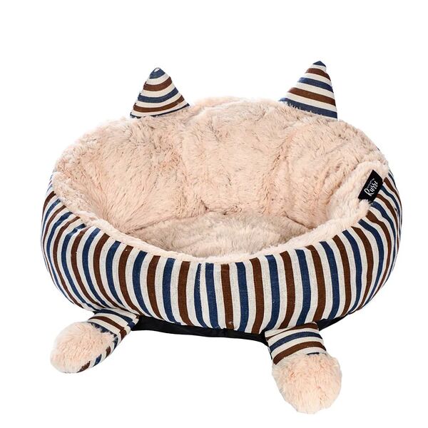 Лежак для кошек и собак мелких и средних пород бежевый в полоску 40x17 см