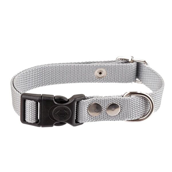 Ошейник нейлон L многоразмерный с фиксатором 25 33-55 см серый