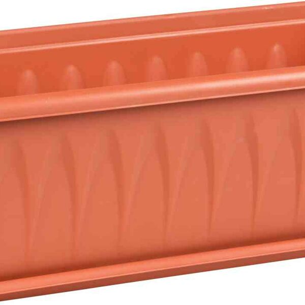 Балконный ящик с поддоном Idea Алиция цвет: терракотовый, 400х155х185 мм
