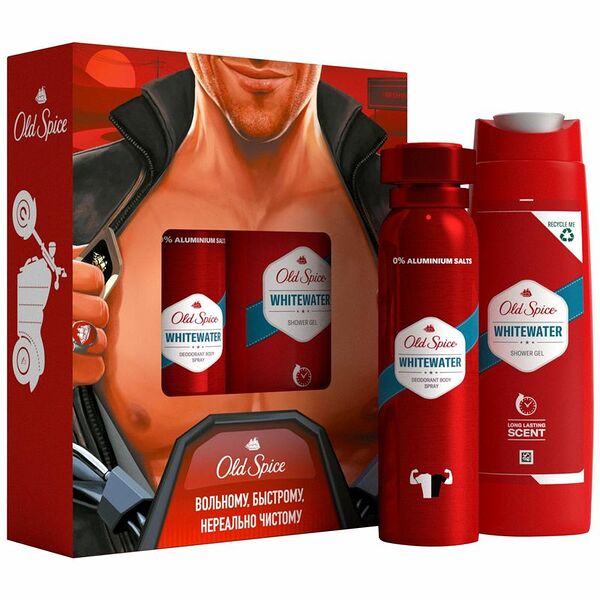 Подарочный набор Old Spice White Whater дезодорант аэрозольный и гель для душа