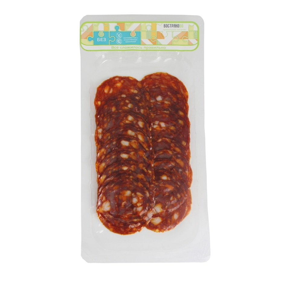 

Колбаса сырокопченая Востряково Чоризо полусухая нарезка 70 г