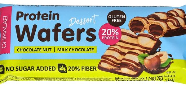 Батончик Chikalab Глазированный вафельный шоколадно-ореховый десерт 40г