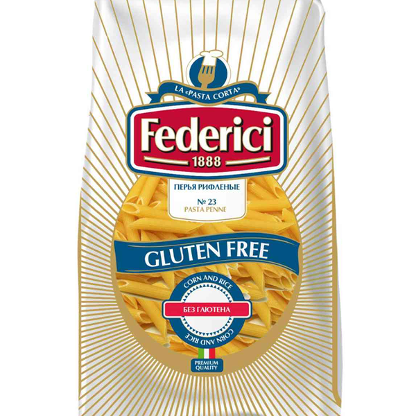 Макароны Federici Перья рифлёные без глютена 400г