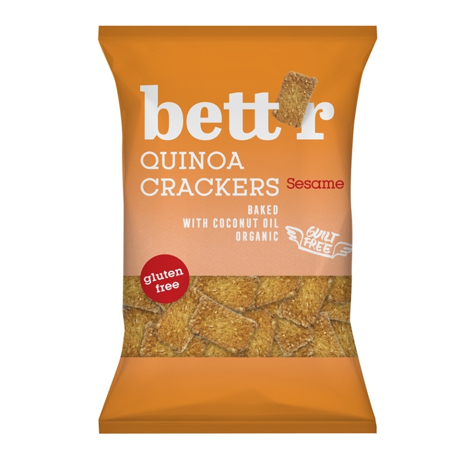 

Крекеры безглютеновые из киноа Bettr с кунжутом (веган)