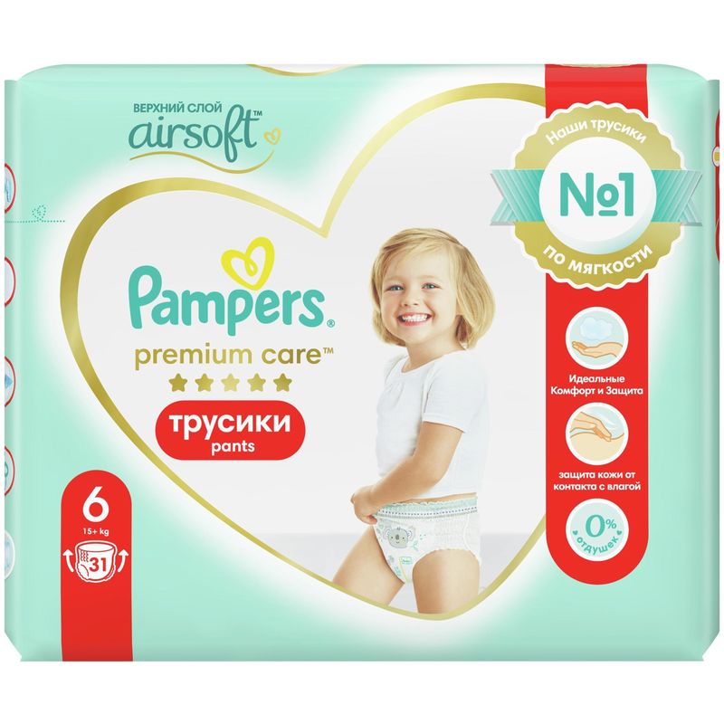 

Трусики-подгузники Pampers Premium Care 6 15+ кг 31 шт.