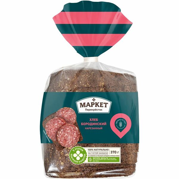 Хлеб Бородинский формовой часть изделия нарезка Маркет Перекрёсток, 370г
