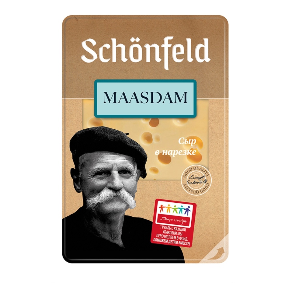 

Сыр полутвердый Schonfeld Маасдам 45% 125 г