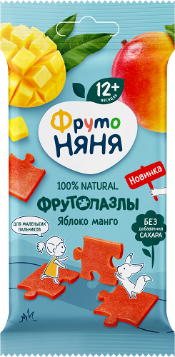 Фруктовые кусочки ФрутоНяня Фрутопазлы яблоко, манго 20 г