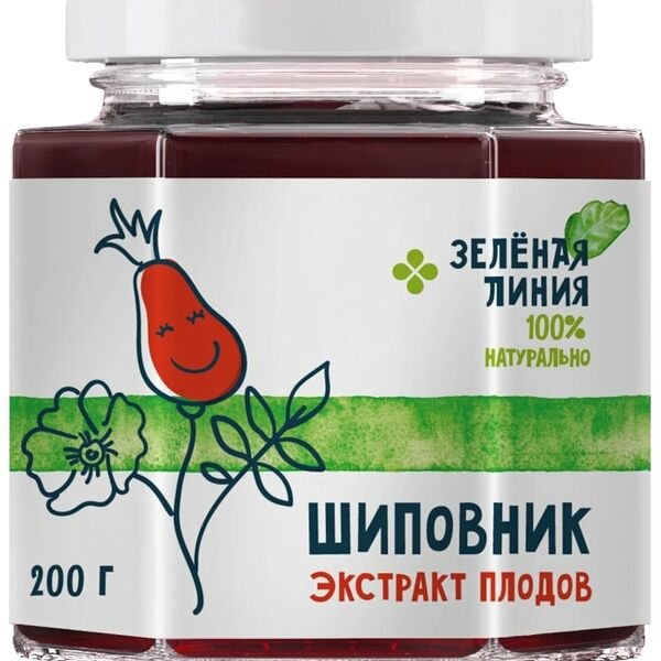 Экстракт плодов шиповника Зеленая линия натуральный 200г