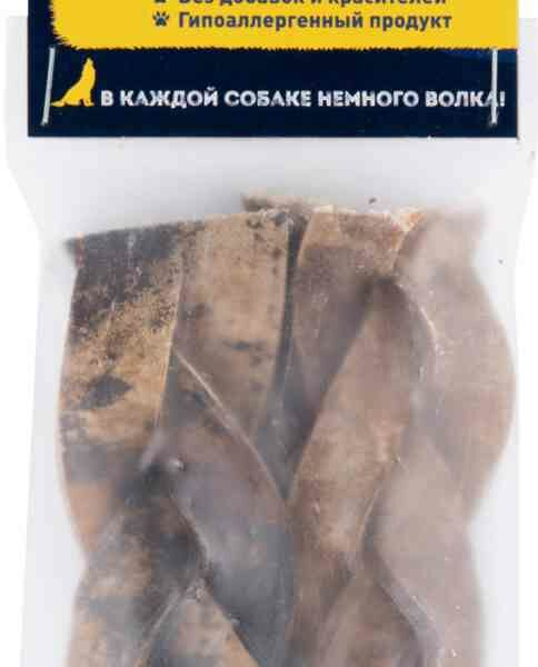 Лакомство для собак всех пород Погрызухин Косичка из кожи северного оленя