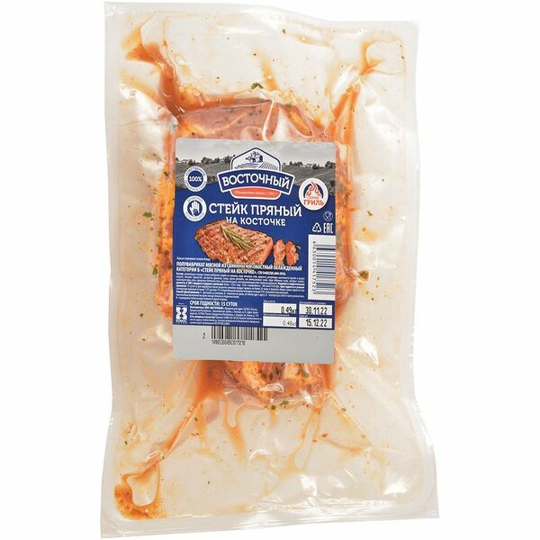 Стейк Восточный Пряный на косточке из свинины охлажденный