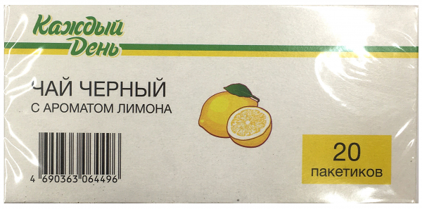 Чай черный Каждый День лимоном, 20x1,5 г