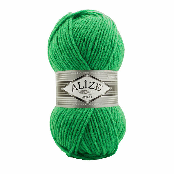 Пряжа ALIZE 'Superlana maxi' 100гр. 100м. (75% акрил, 25%шерсть) ТУ(455 зеленый гранат)